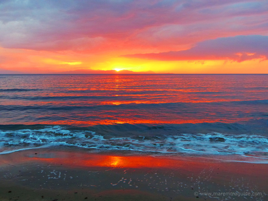 Maremma Tuscany At Sunset September In Maremma Sunset Carbonifera Beach