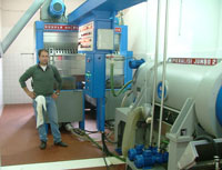 The cold press extraction machine at Frantoio Stanghellini, Valpiana