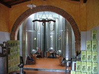 Olive oil storage tanks at Frantoio Stanghellini, Valpiana