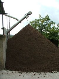 The pomace, sansa di oliva, remains after the virgin olive oil has been extracted